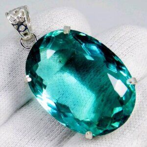Certified, 114.30 Ct Excellent Blue Aquamarine Pendant Oval Cut Gemstone BG#99